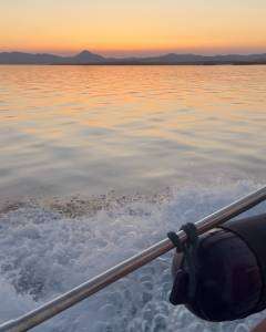 Sunset from boat